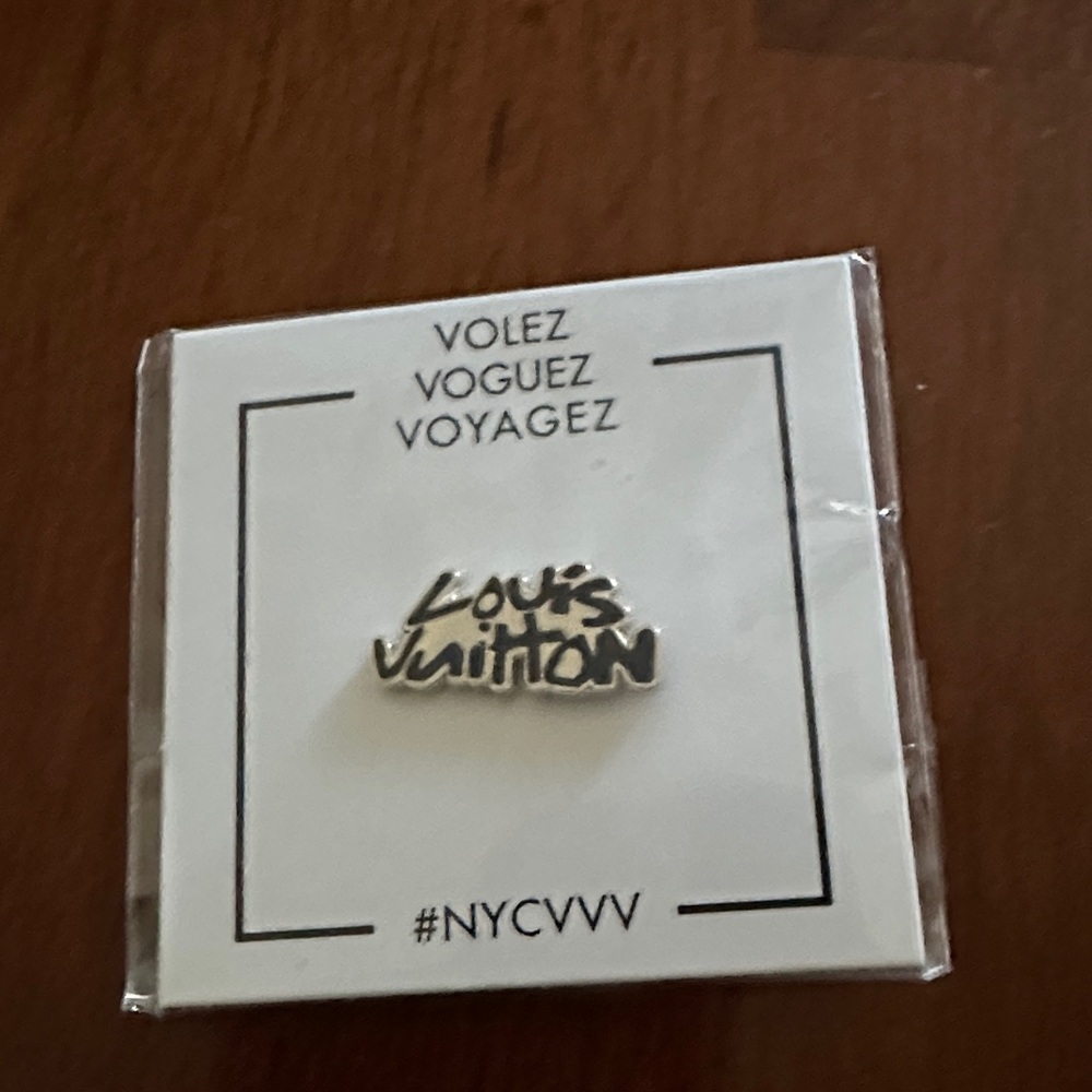 Louis Vuitton Silver Logo Pin